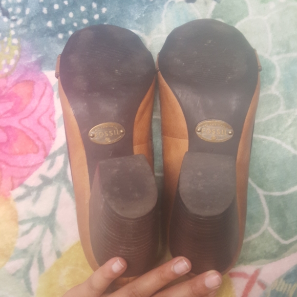 Fossil leather pumps with chunky stacked heel - Picture 6 of 12